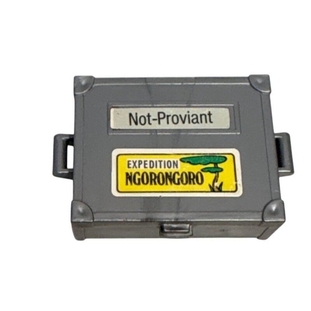 Vintage Playmobile Gray Expedition Ngorongoro Storage Box Hinged Lid & Labels